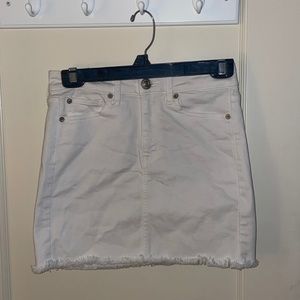 White Medium Jean Skirt